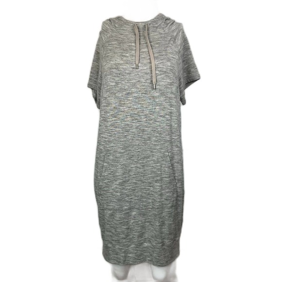 Athleta Dress Womens Sz S Mini Gray Heather Hooded Stretch Comfort Pockets - Picture 1 of 13